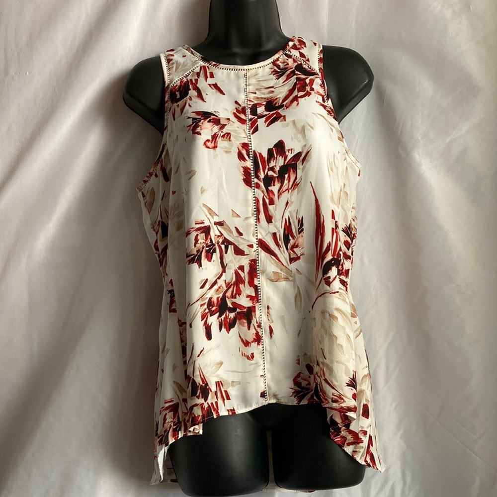 White House Black Market Printed Tank Top Blouse Size XS